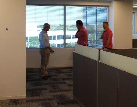 Touring the new space before our first day of business in Suite 520.